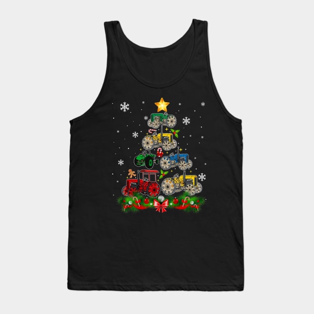 Tractor Christmas Tree Farming funny Xmas Holiday Gift Tank Top by Dunnhlpp